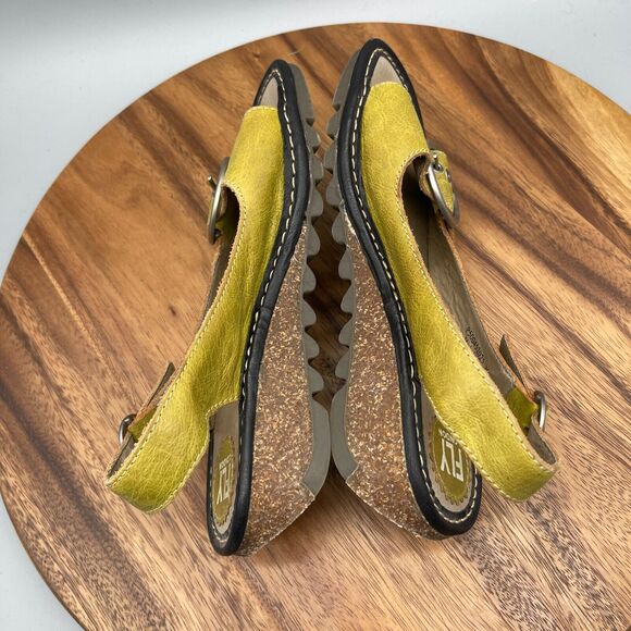 Fly London Mustard Sandals with Metallic Buckle - Picture 6 of 8